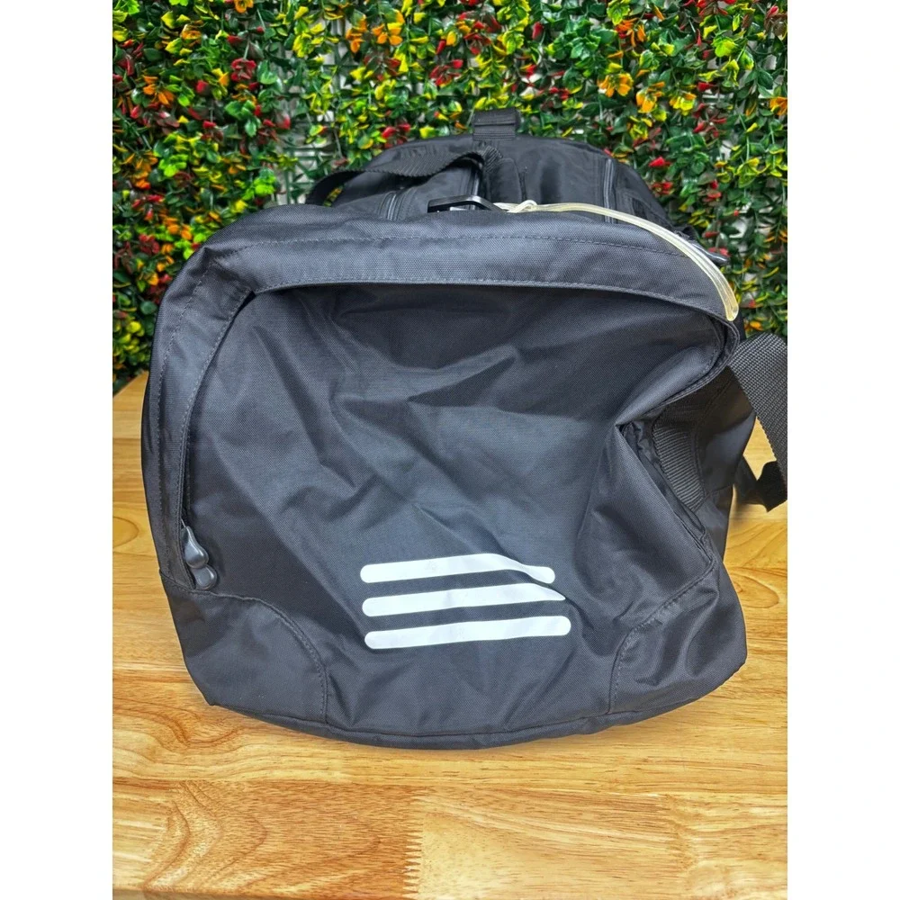 Adidas All Blacks New Zealand Rugby Duffel Bag Black Silver Fern Gym Travel Bag